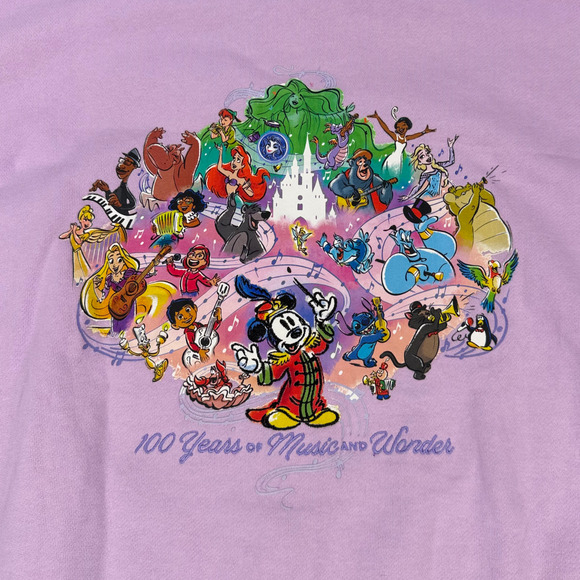 NEW Disney Parks 100 Years of Music And Wonder Purple Hoodie sz Large HTF RARE - Picture 4 of 8